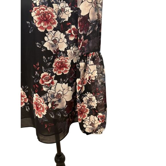 Zac & Racheal long sleeve Sheer Floral Top Medium - Picture 3 of 5